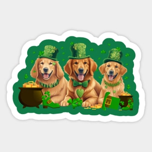 My Golden Retriever Is My Lucky Charm St Patricks Day Sticker